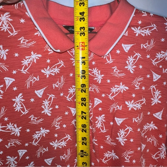 Tommy Bahama Polo Shirt XLT XL Tall Orange Palm‎ Trees Sail Boats - Picture 3 of 4